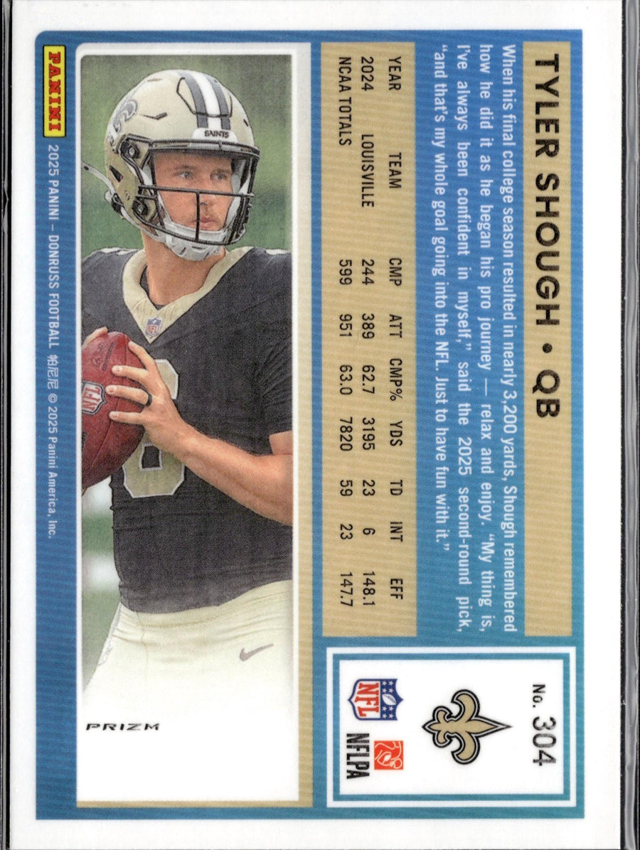 2025 Donruss #304 Tyler Shough Optic Rated Rookies Preview Red Pandora