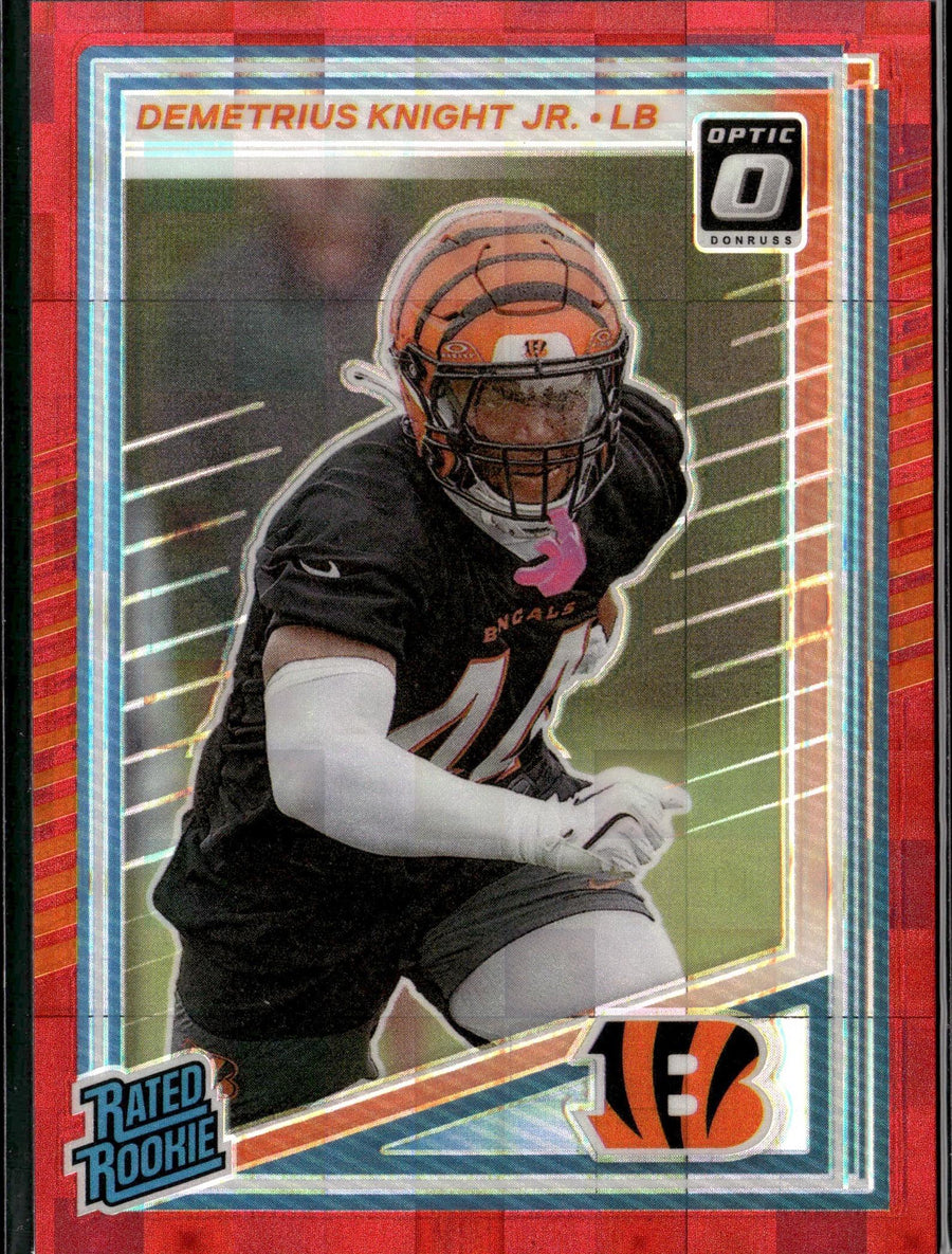 2025 Donruss #385 Demetrius Knight Jr. Optic Rated Rookies Preview Red Pandora