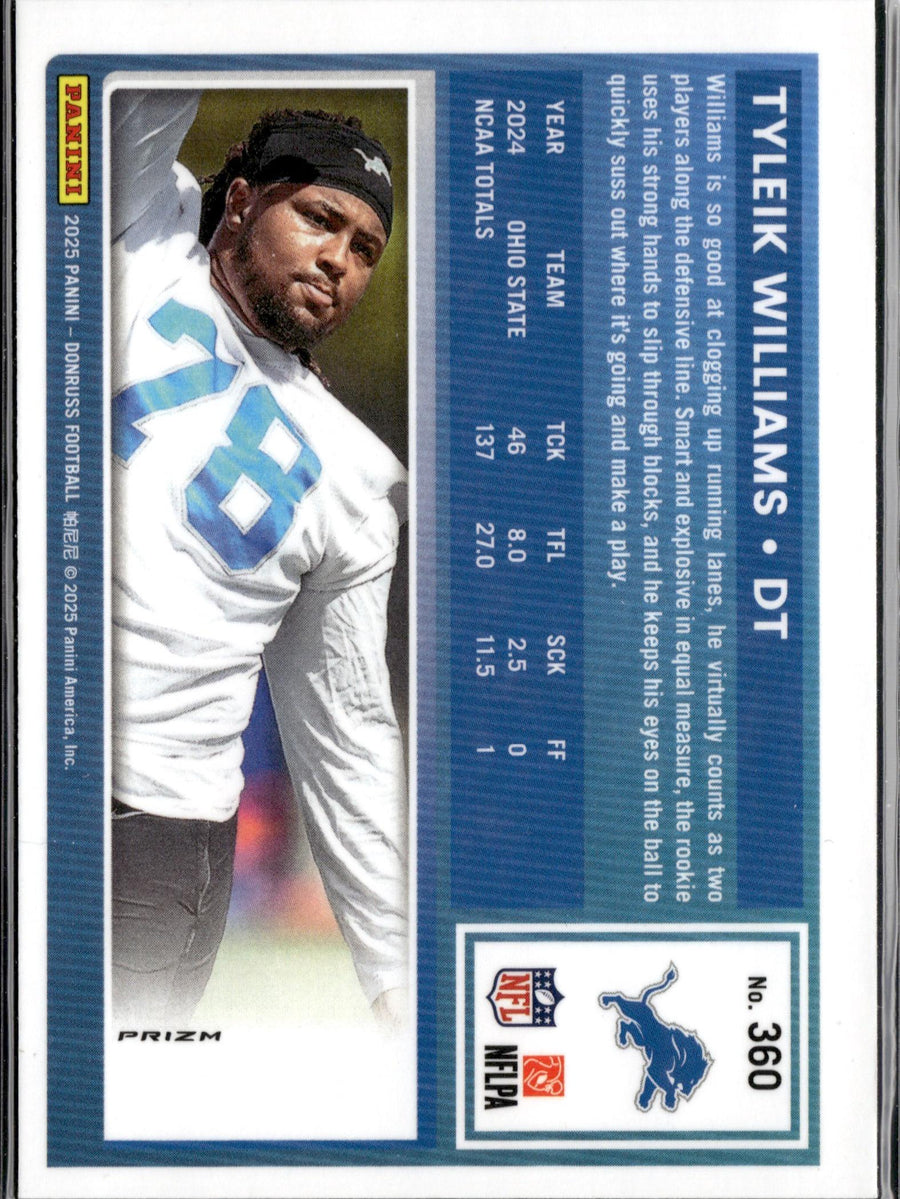 2025 Donruss #360 Tyleik Williams Optic Rated Rookies Preview Red Pandora