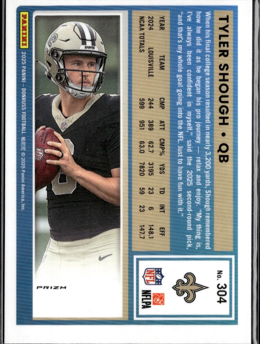 2025 Donruss #304 Tyler Shough Optic Rated Rookies Preview Red Pandora