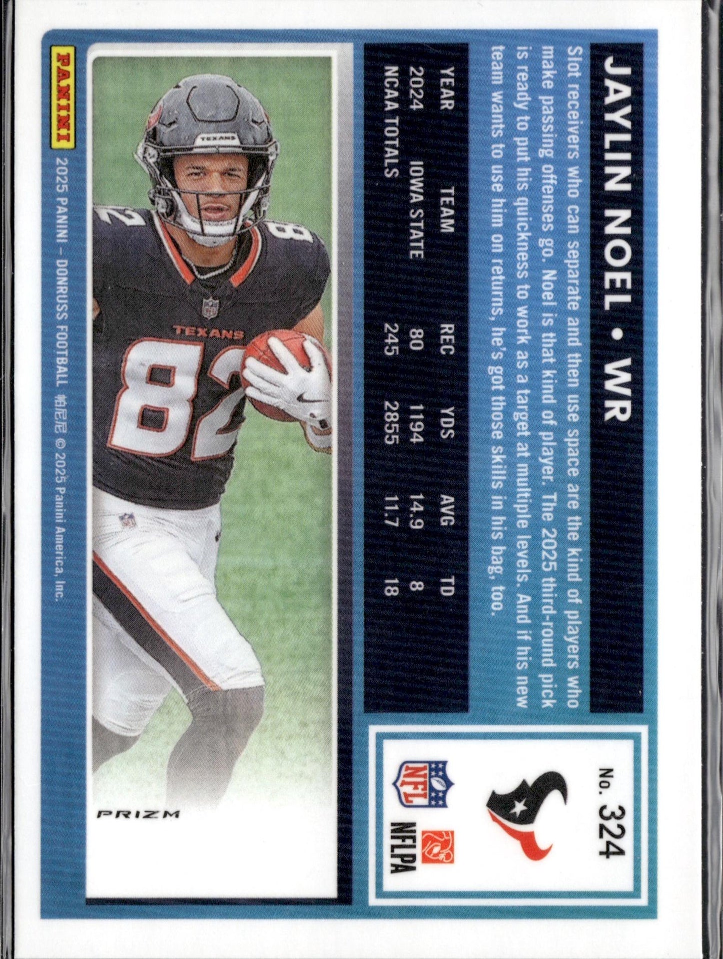 2025 Donruss #324 Jaylin Noel Optic Rated Rookies Preview Red Pandora