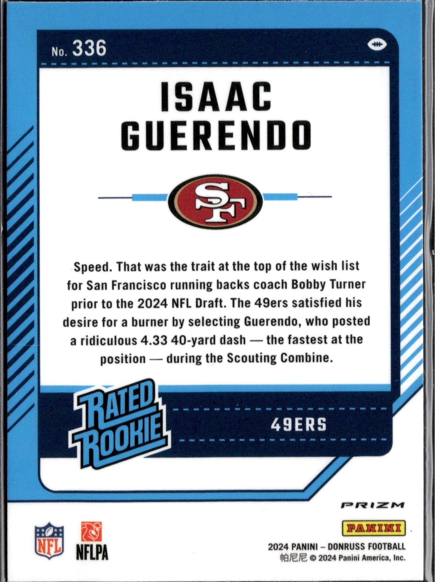 2024 Donruss #336 Isaac Guerendo Optic Rated Rookies Preview Red Pandora