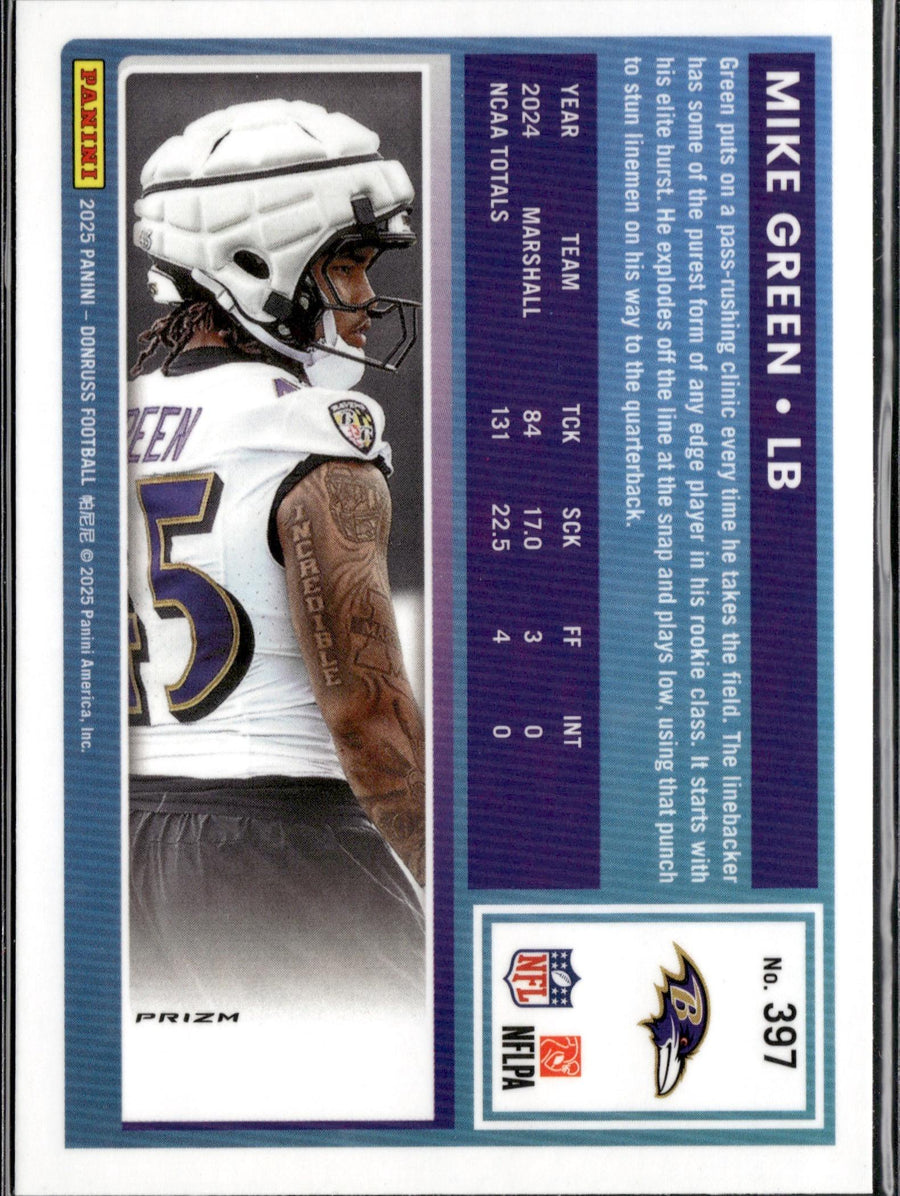 2025 Donruss #397 Mike Green Optic Rated Rookies Preview Red Pandora