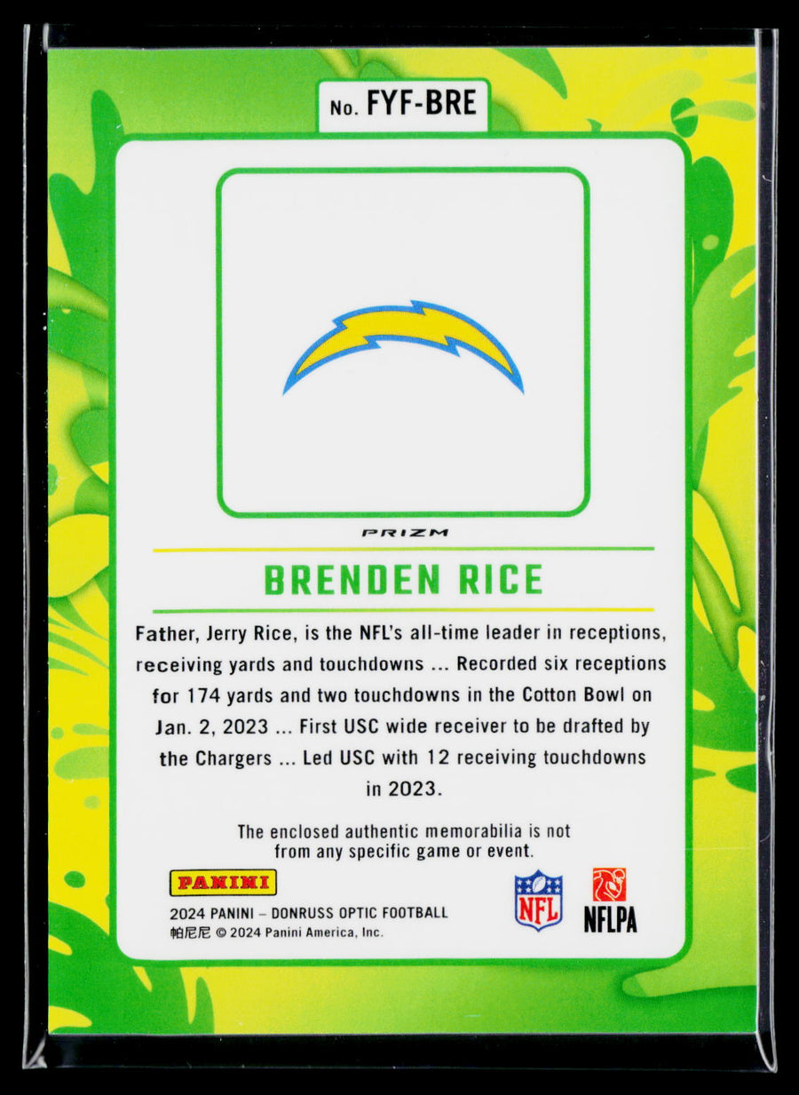 2024 Donruss Optic #FYF-BRE Brenden Rice First Year Fresh Blue Hyper