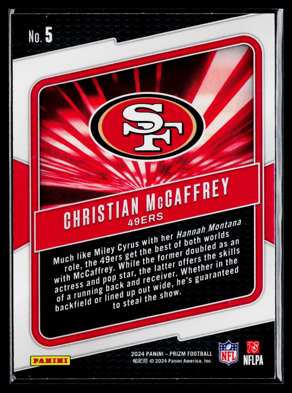 2024 Panini Prizm #5 Christian McCaffrey Hype