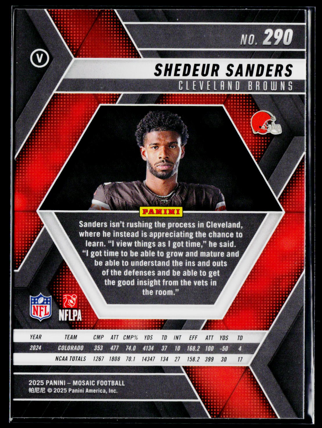 2025 Panini Mosaic #290 Shedeur Sanders