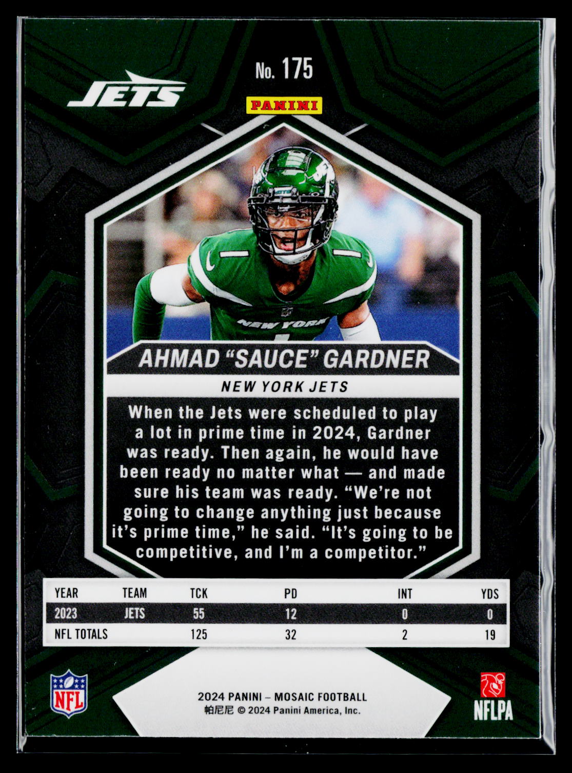 2024 Panini Mosaic #175 Ahmad "Sauce" Gardner