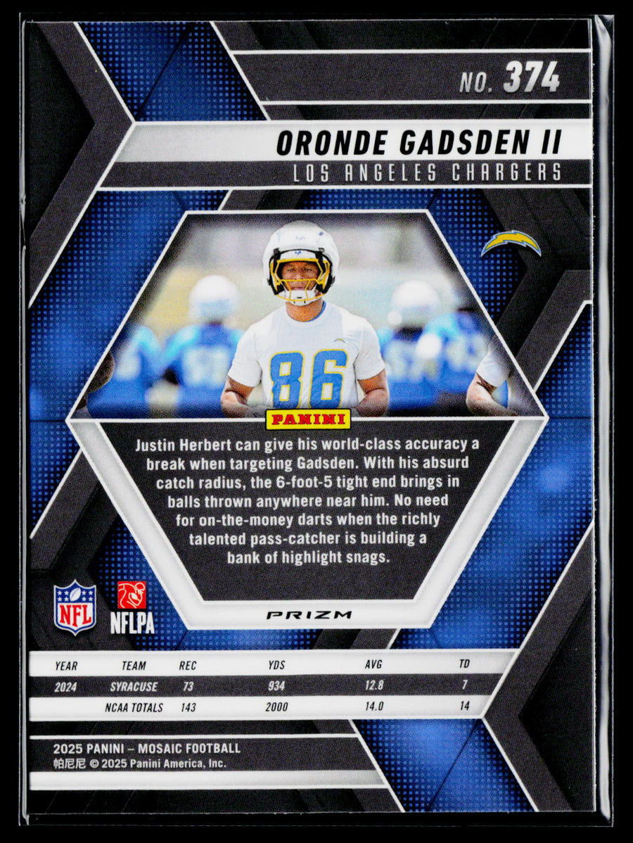 2025 Panini Mosaic #374 Oronde Gadsden II Mosaic Red and White Stripe