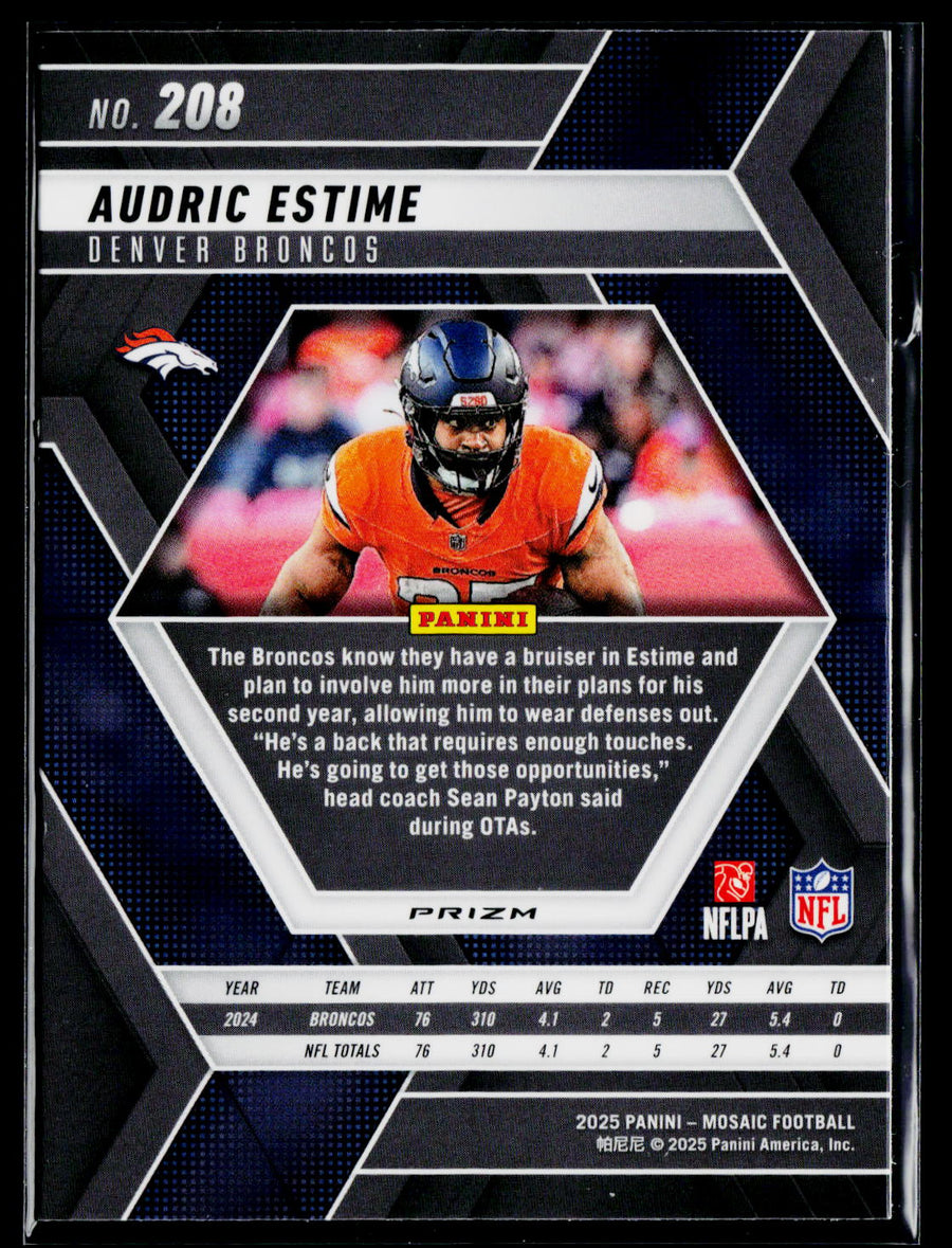2025 Panini Mosaic #208 Audric Estime Purple Scope