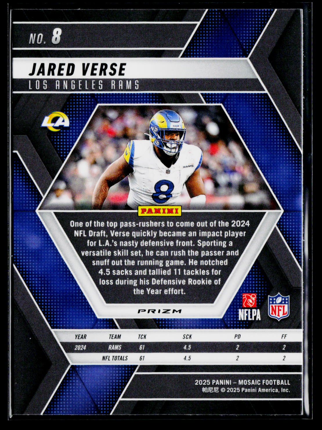 2025 Panini Mosaic #8 Jared Verse Purple Scope