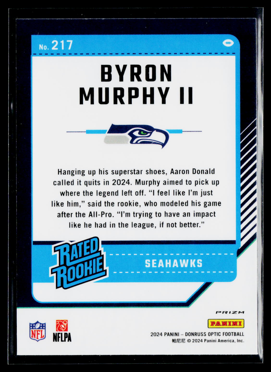 2024 Donruss Optic #217 Byron Murphy II Green Hyper