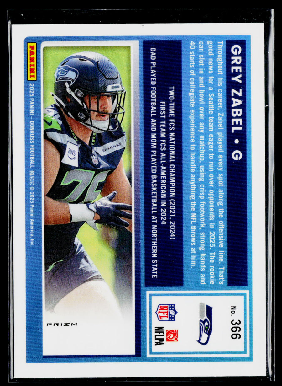 2025 Donruss #366 Grey Zabel Optic Rated Rookies Preview Pink