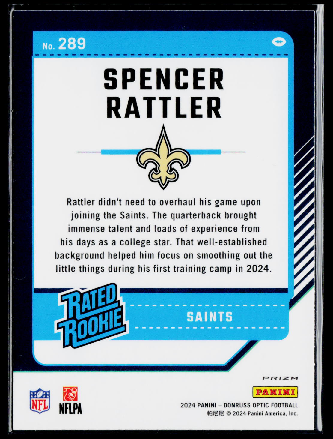 2024 Donruss Optic #289 Spencer Rattler Pink