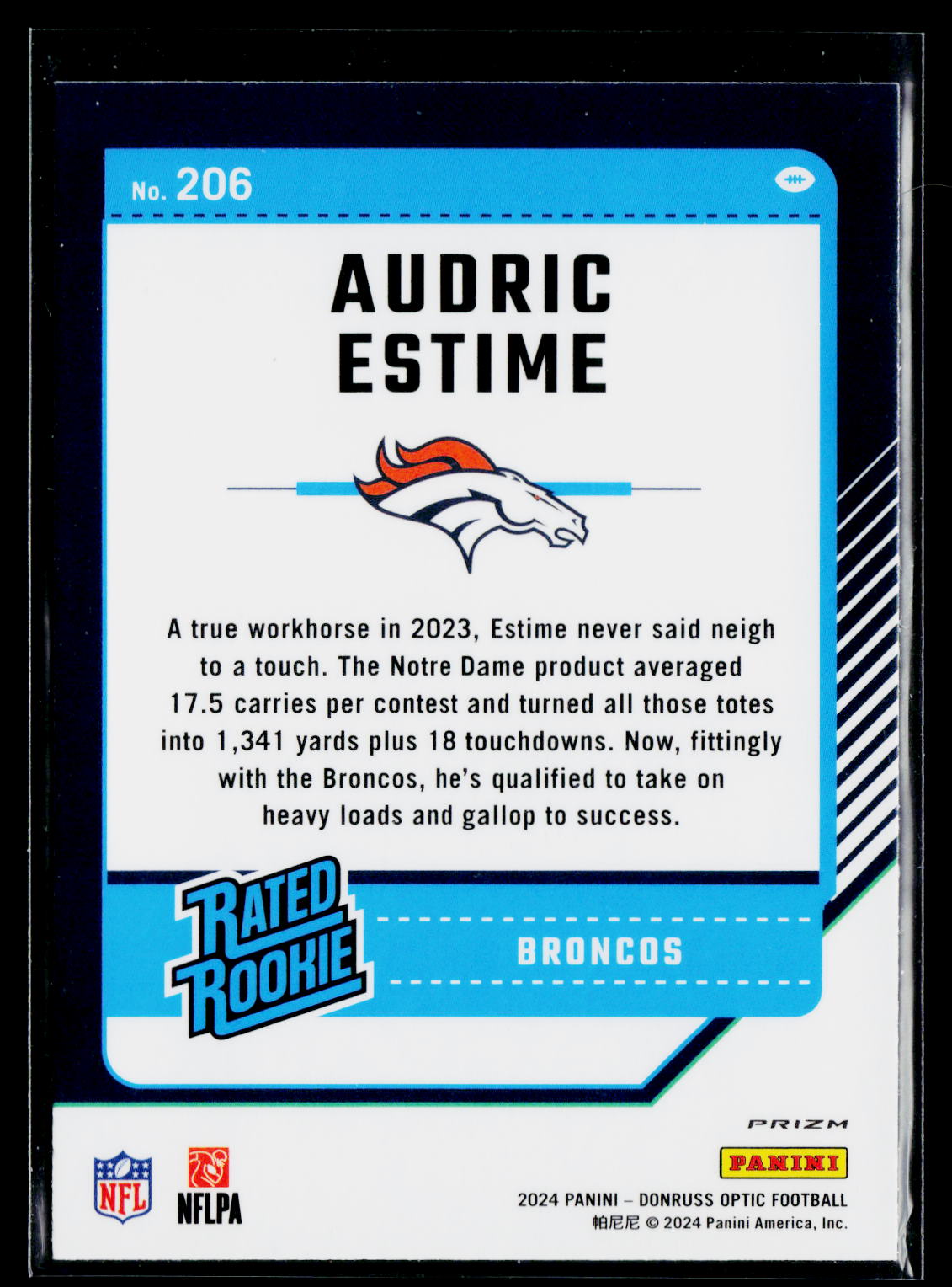 2024 Donruss Optic #206 Audric Estime Pink