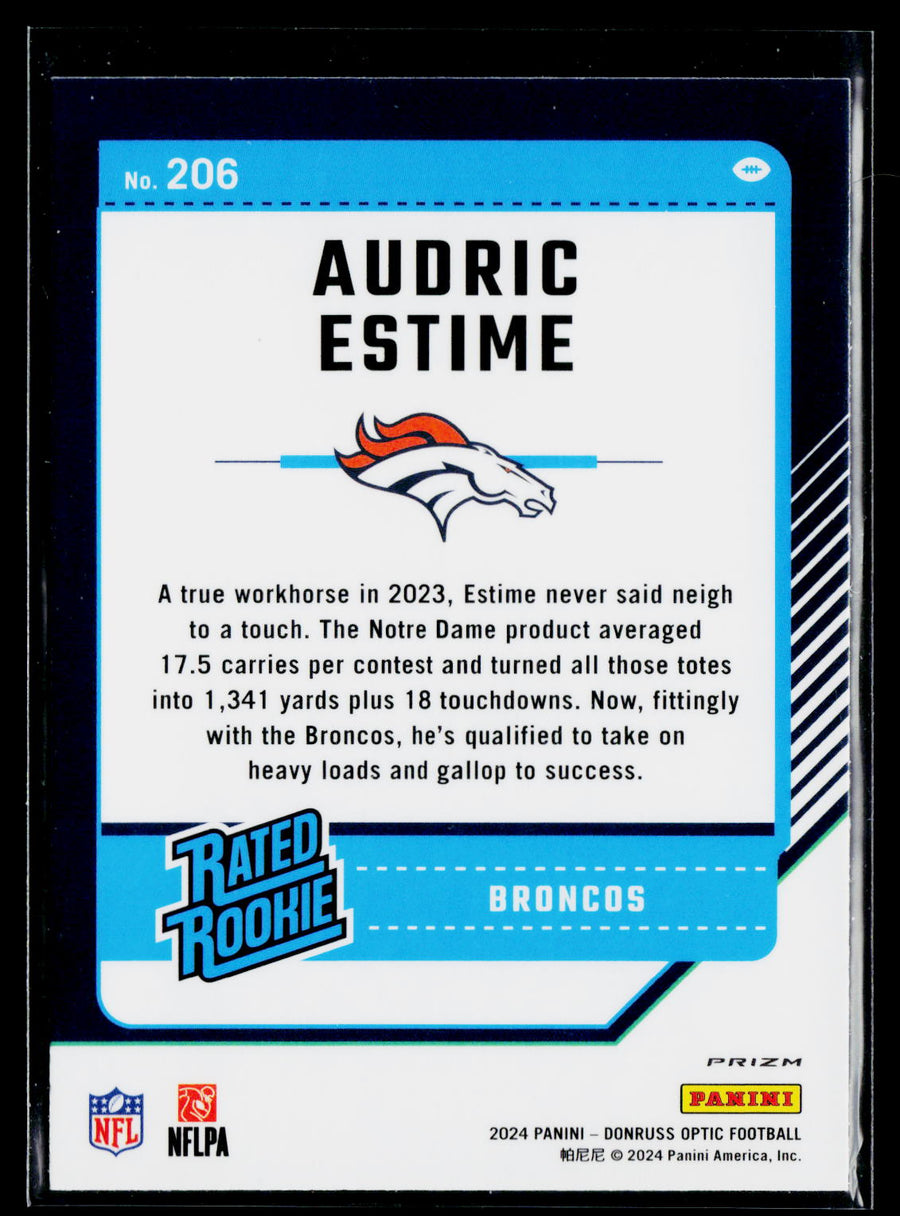 2024 Donruss Optic #206 Audric Estime Pink