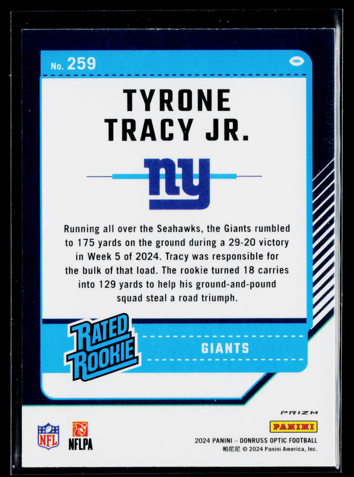 2024 Donruss Optic #259 Tyrone Tracy Jr.