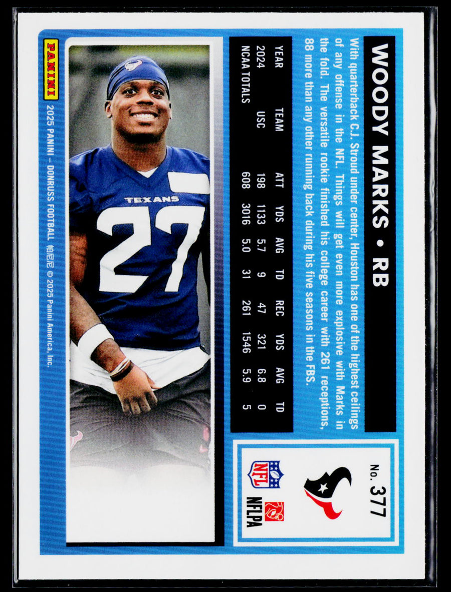 2025 Donruss #377 Woody Marks Press Proofs Red