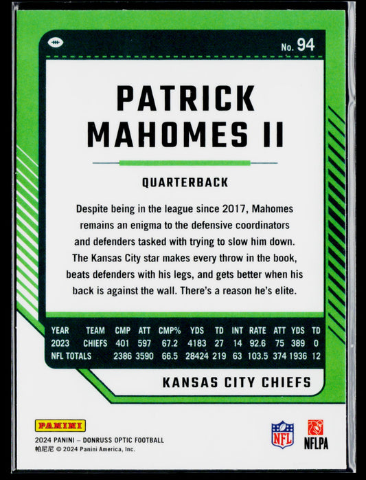 2024 Donruss Optic #94 Patrick Mahomes II