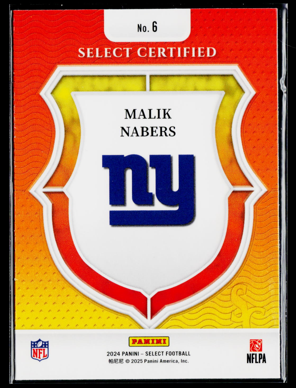 2024 Panini Select #6 Malik Nabers Select Certified Rookies