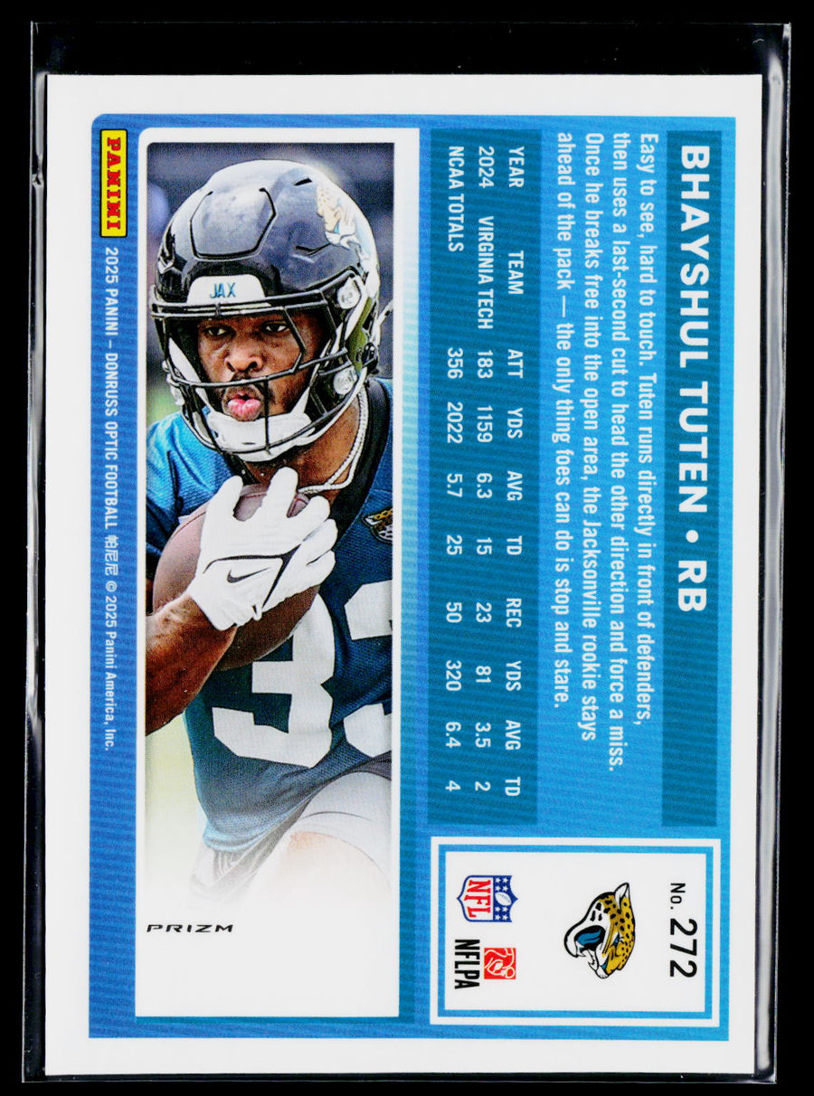 2025 Donruss Optic #272 Bhayshul Tuten Purple Shock