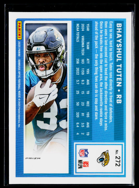 2025 Donruss Optic #272 Bhayshul Tuten Purple Shock