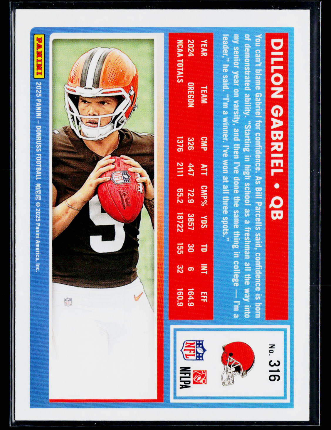 2025 Donruss #316 Dillon Gabriel