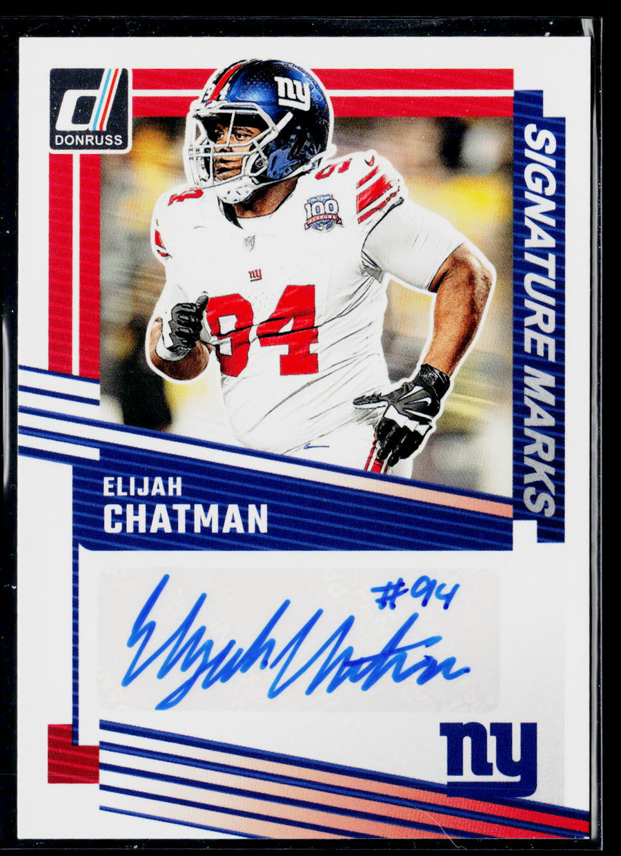2025 Donruss #SM-ECN Elijah Chatman Signature Marks