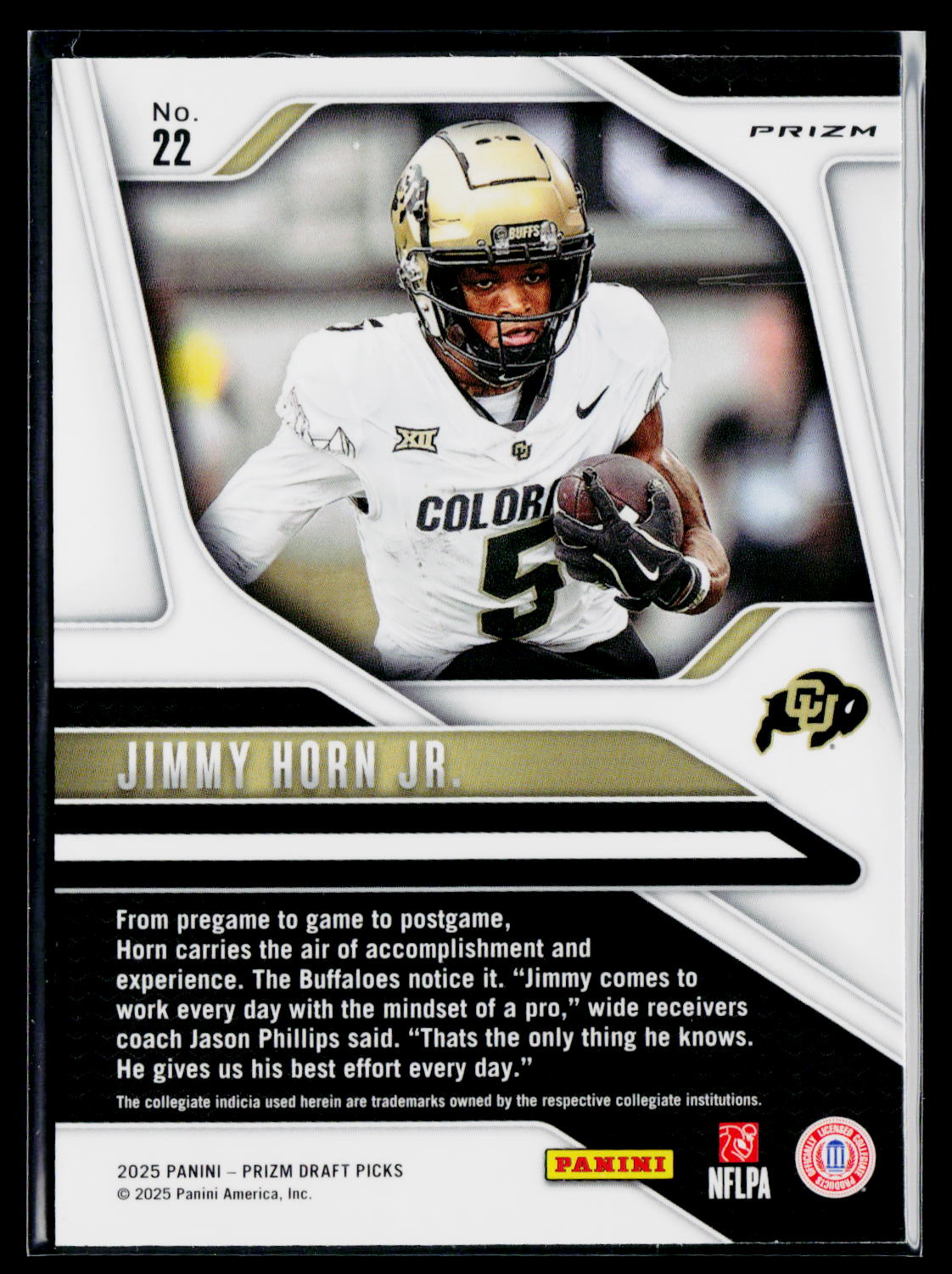 2025 Panini Prizm Draft Picks #22 Jimmy Horn Jr. Prizms Red Ice