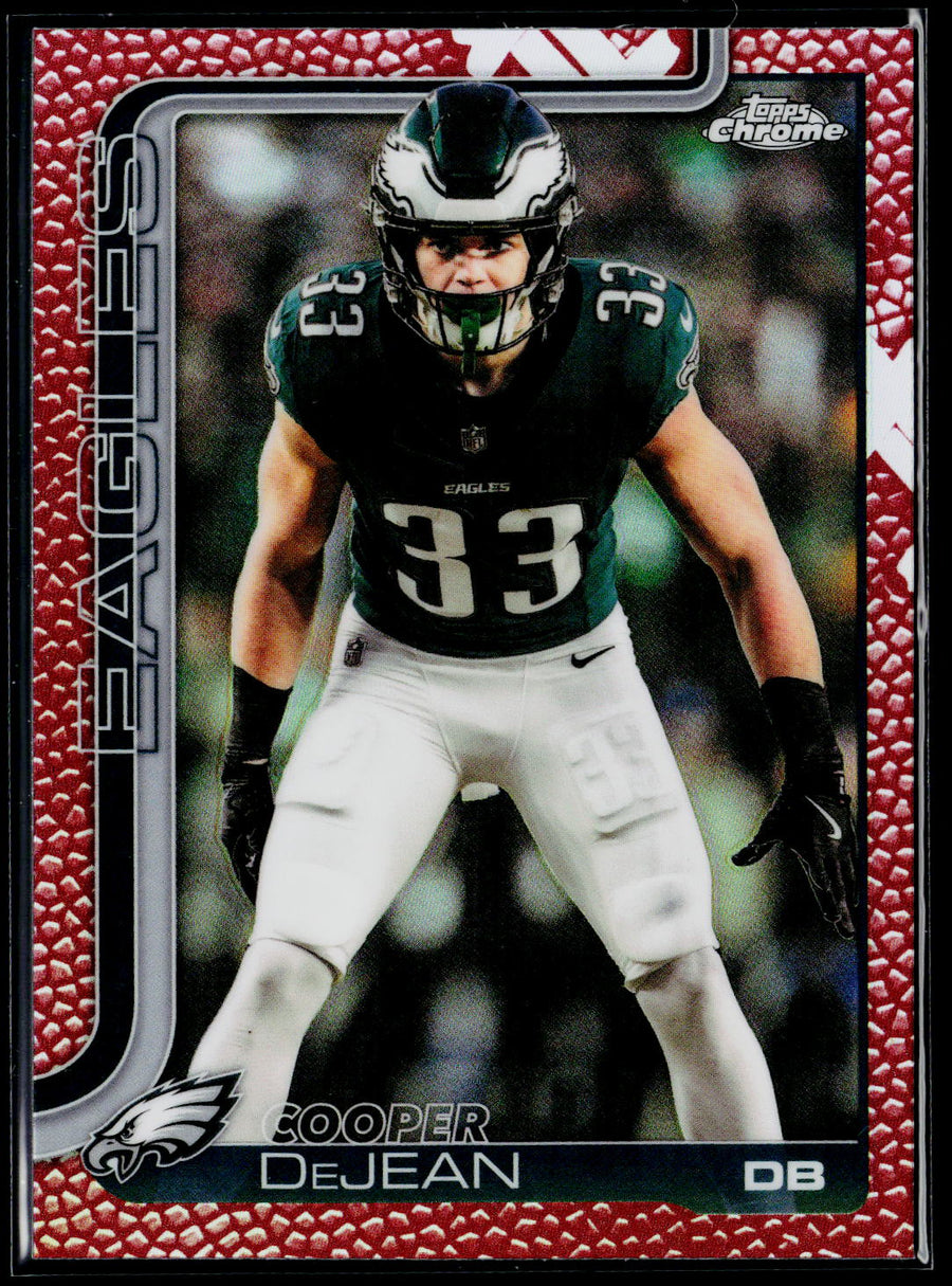 2025 Topps Chrome #252 Cooper DeJean Football Leather Refractor