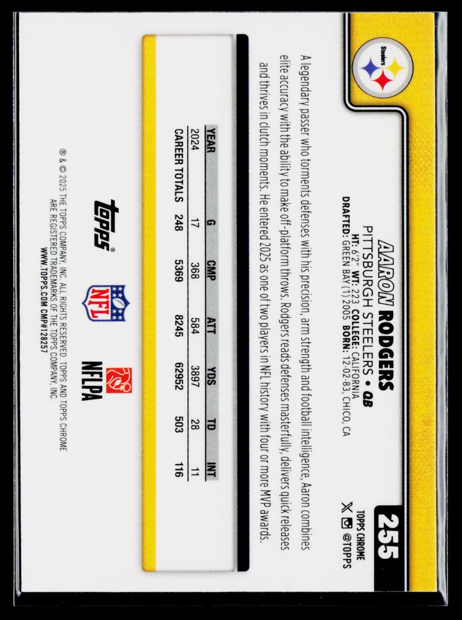 2025 Topps Chrome #255 Aaron Rodgers