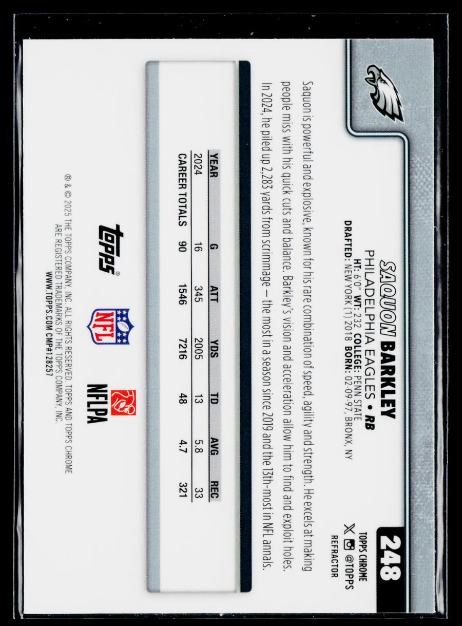 2025 Topps Chrome #248 Saquon Barkley Refractor