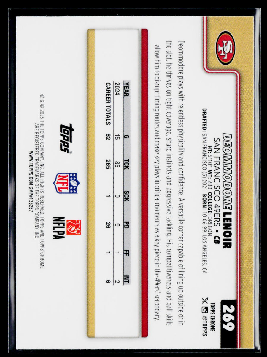 2025 Topps Chrome #269 Deommodore Lenoir Ray Wave Refractor