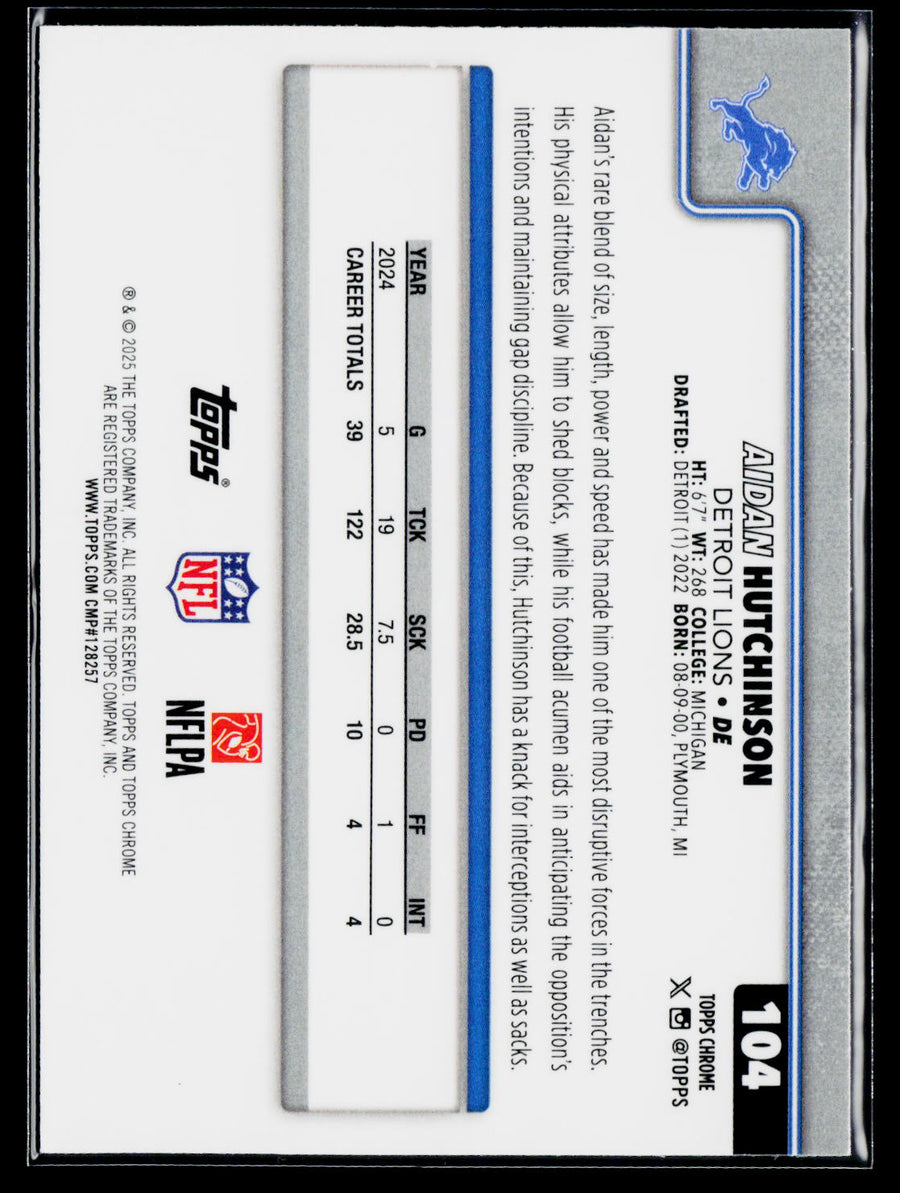 2025 Topps Chrome #104 Aidan Hutchinson
