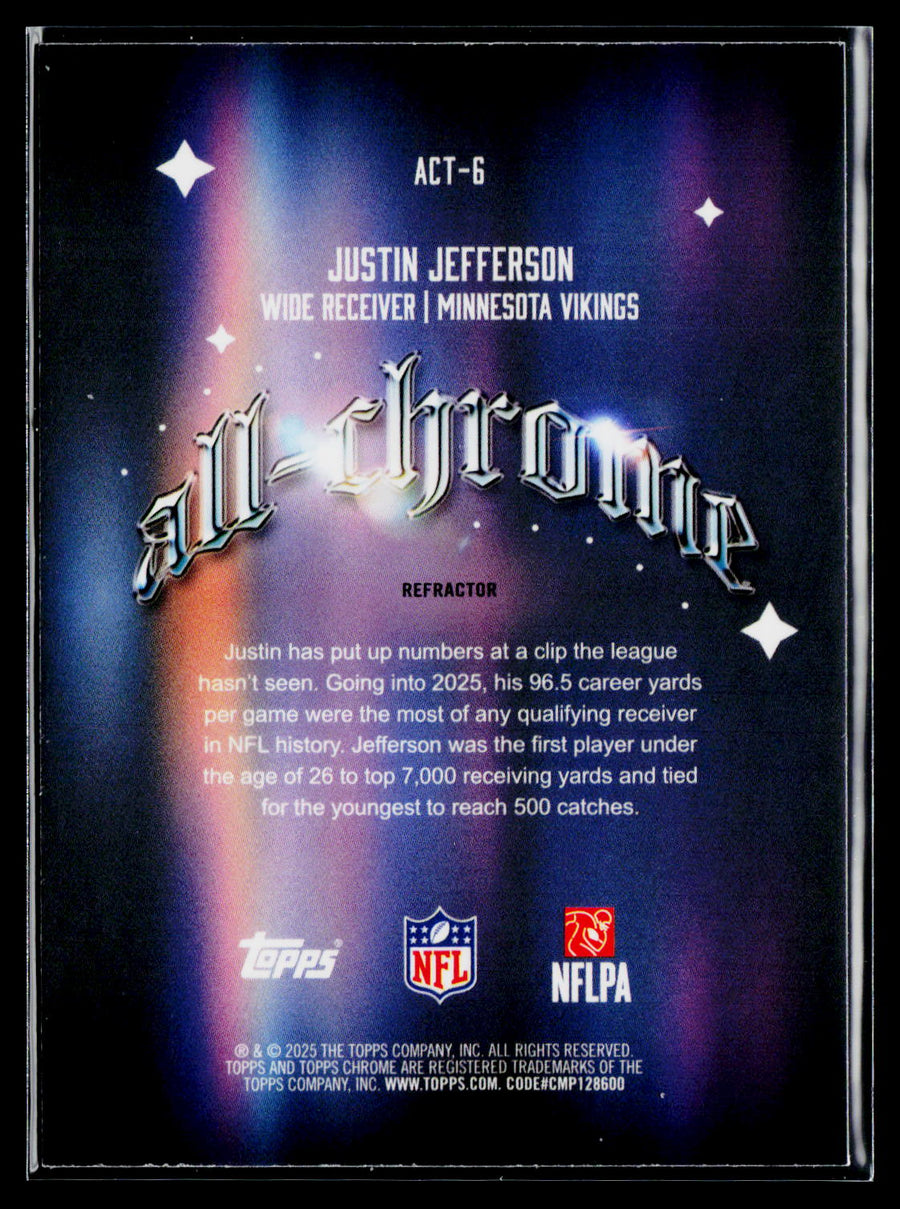 2025 Topps Chrome #ACT-6 Justin Jefferson All Chrome Team