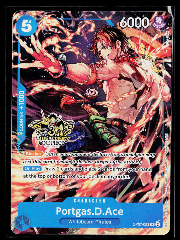 Carrying On His Will: 3rd Anniversary Tournament Cards #OP07-053 Portgas.D.Ace