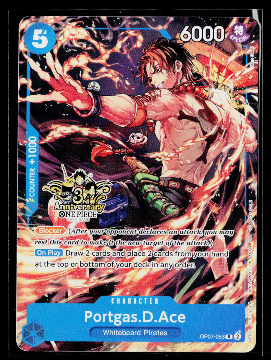 Carrying On His Will: 3rd Anniversary Tournament Cards #OP07-053 Portgas.D.Ace