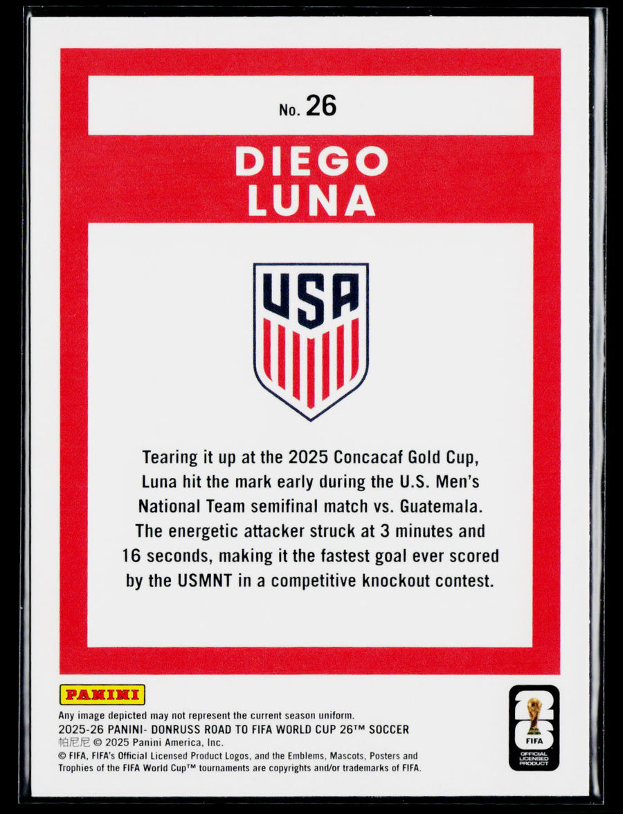 2025-26 Donruss Road to FIFA World Cup #26 Diego Luna