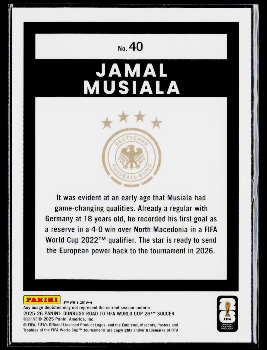 2025-26 Donruss Road to FIFA World Cup #40 Jamal Musiala velocity