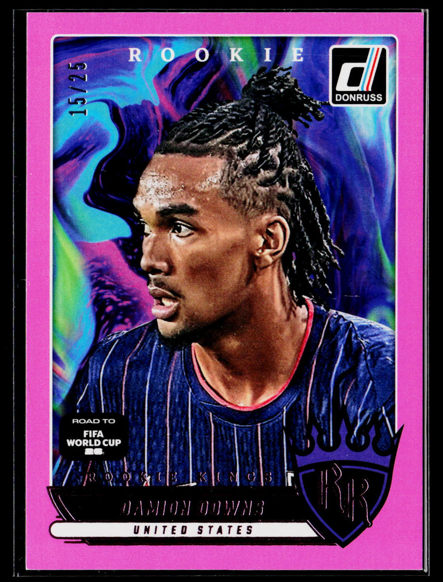 2025-26 Donruss Road to FIFA World Cup #23 Damion Downs Rookie Kings Pink /25