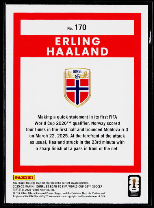 2025-26 Donruss Road to FIFA World Cup #170 Erling Haaland