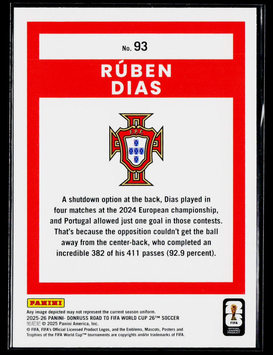 2025-26 Donruss Road to FIFA World Cup #93 Ruben Dias