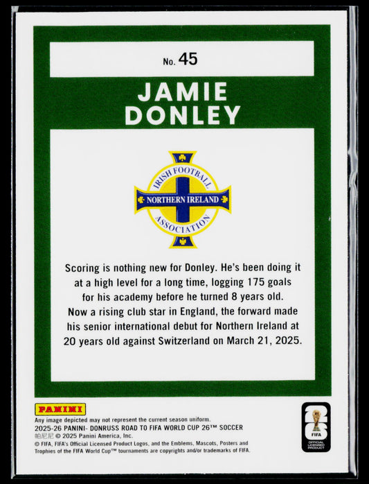 2025-26 Donruss Road to FIFA World Cup #45 Jamie Donley