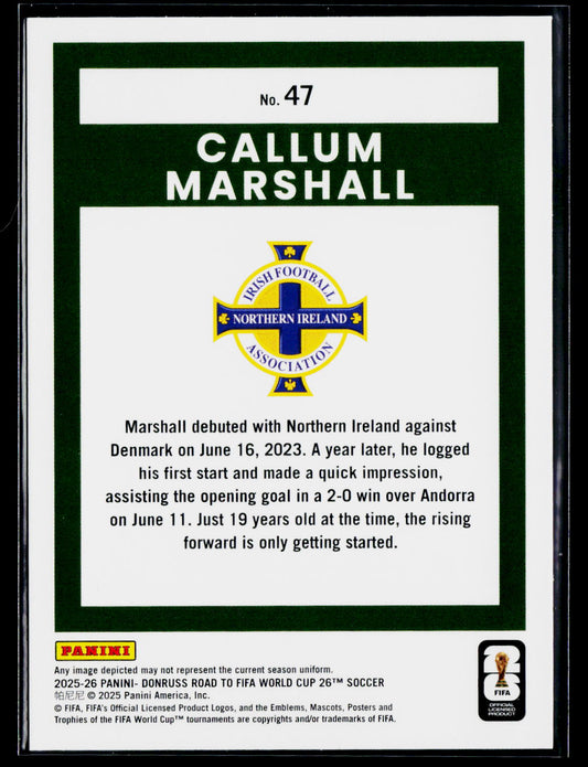 2025-26 Donruss Road to FIFA World Cup #47 Callum Marshall