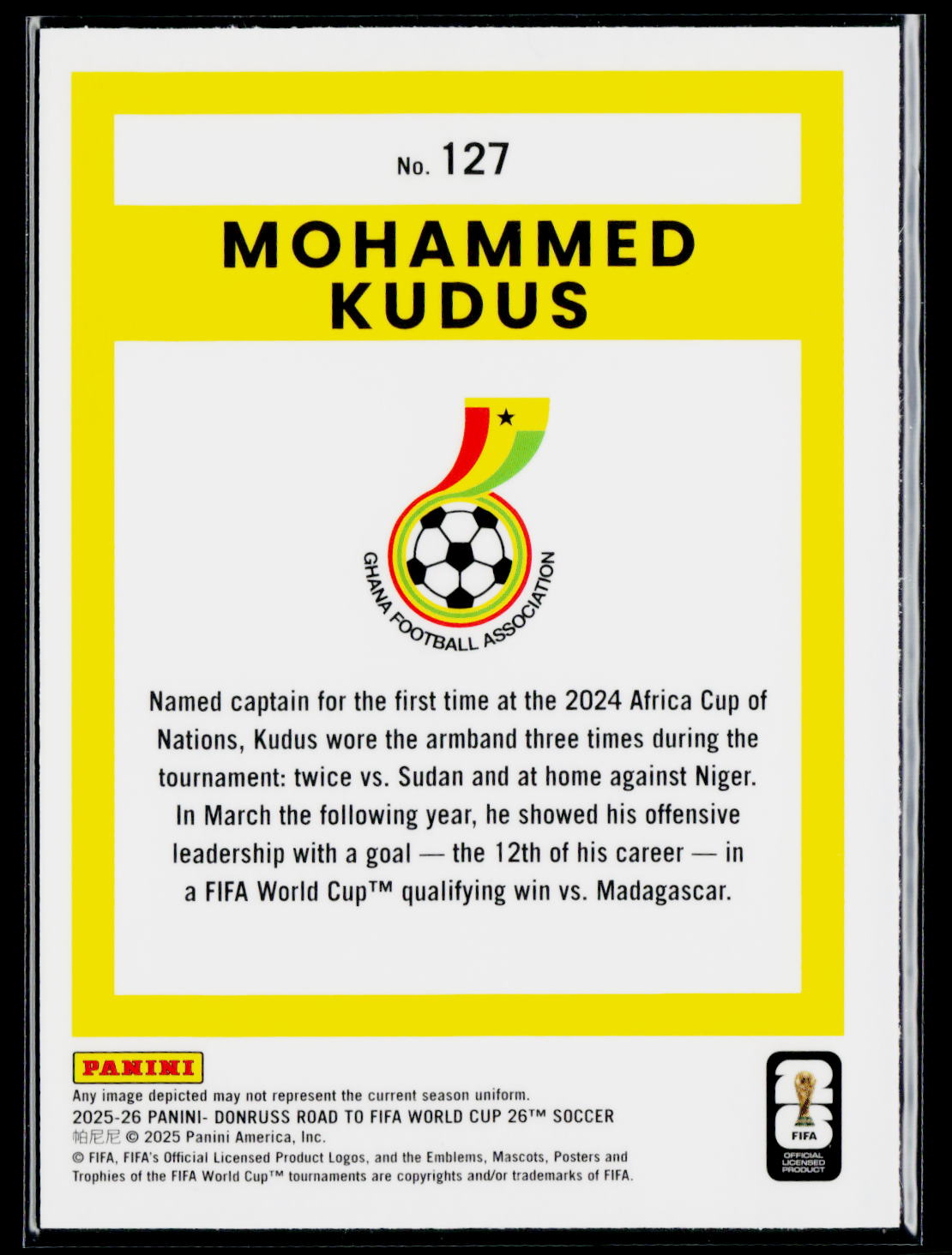 2025-26 Donruss Road to FIFA World Cup #127 Mohammed Kudus
