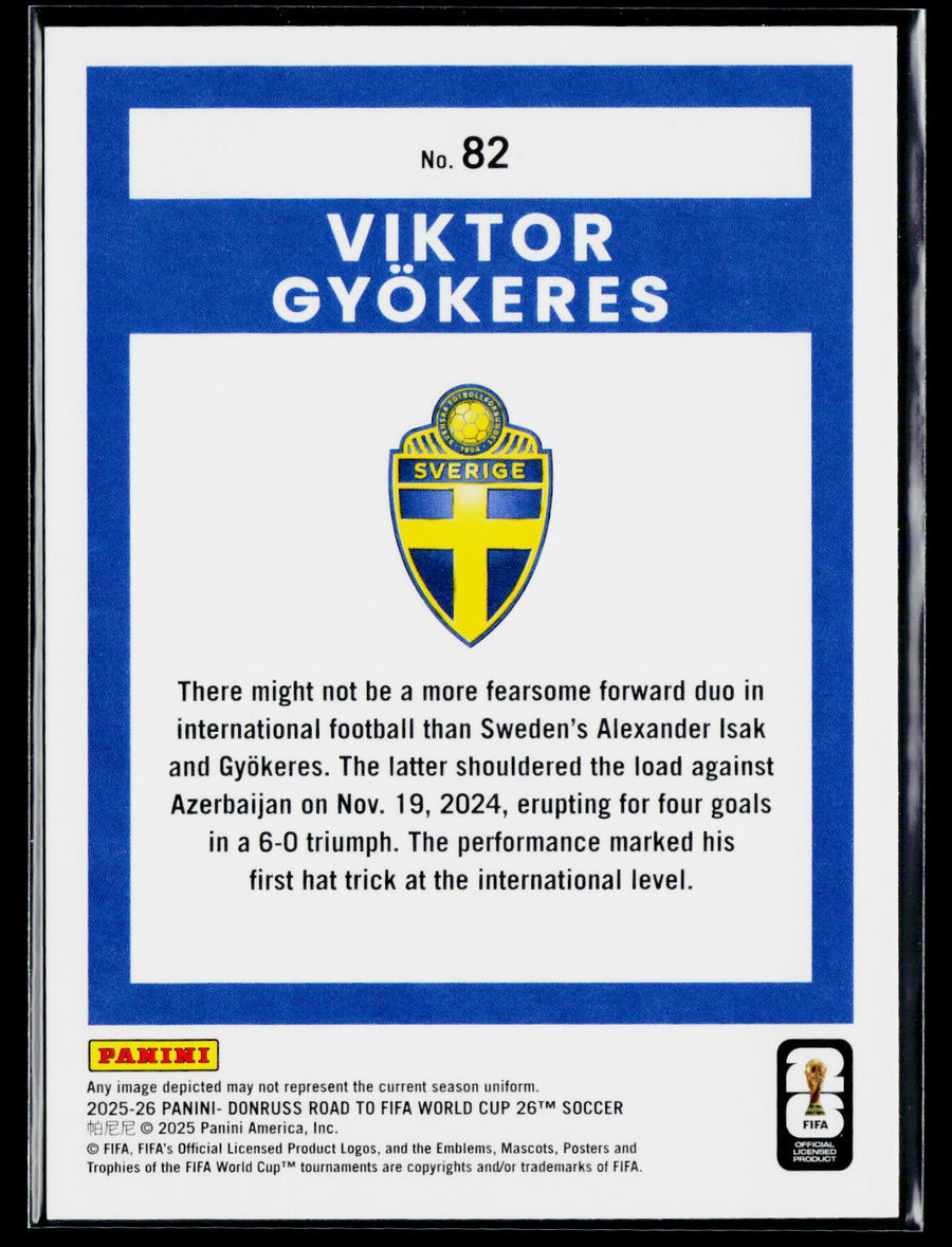 2025-26 Donruss Road to FIFA World Cup #82 Viktor Gyokeres
