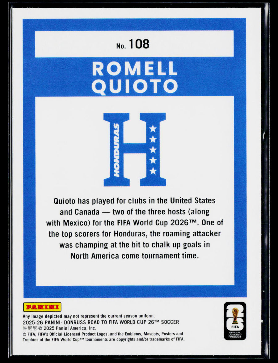 2025-26 Donruss Road to FIFA World Cup #108 Romell Quioto