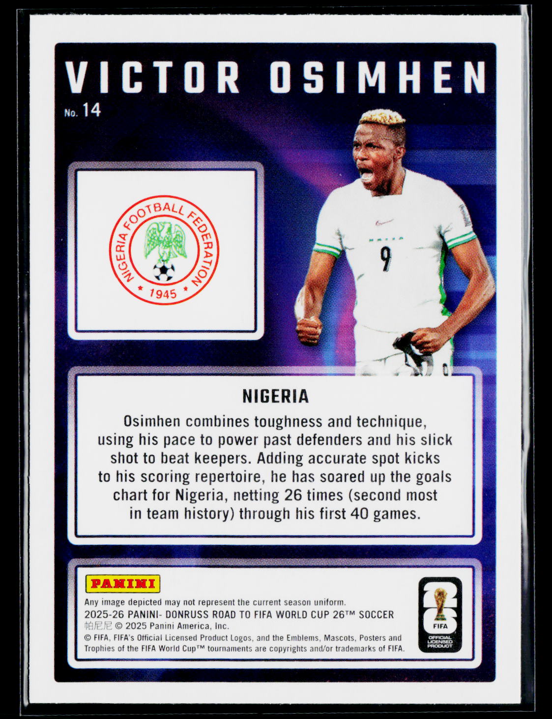2025-26 Donruss Road to FIFA World Cup #14 Victor Osimhen Magicians