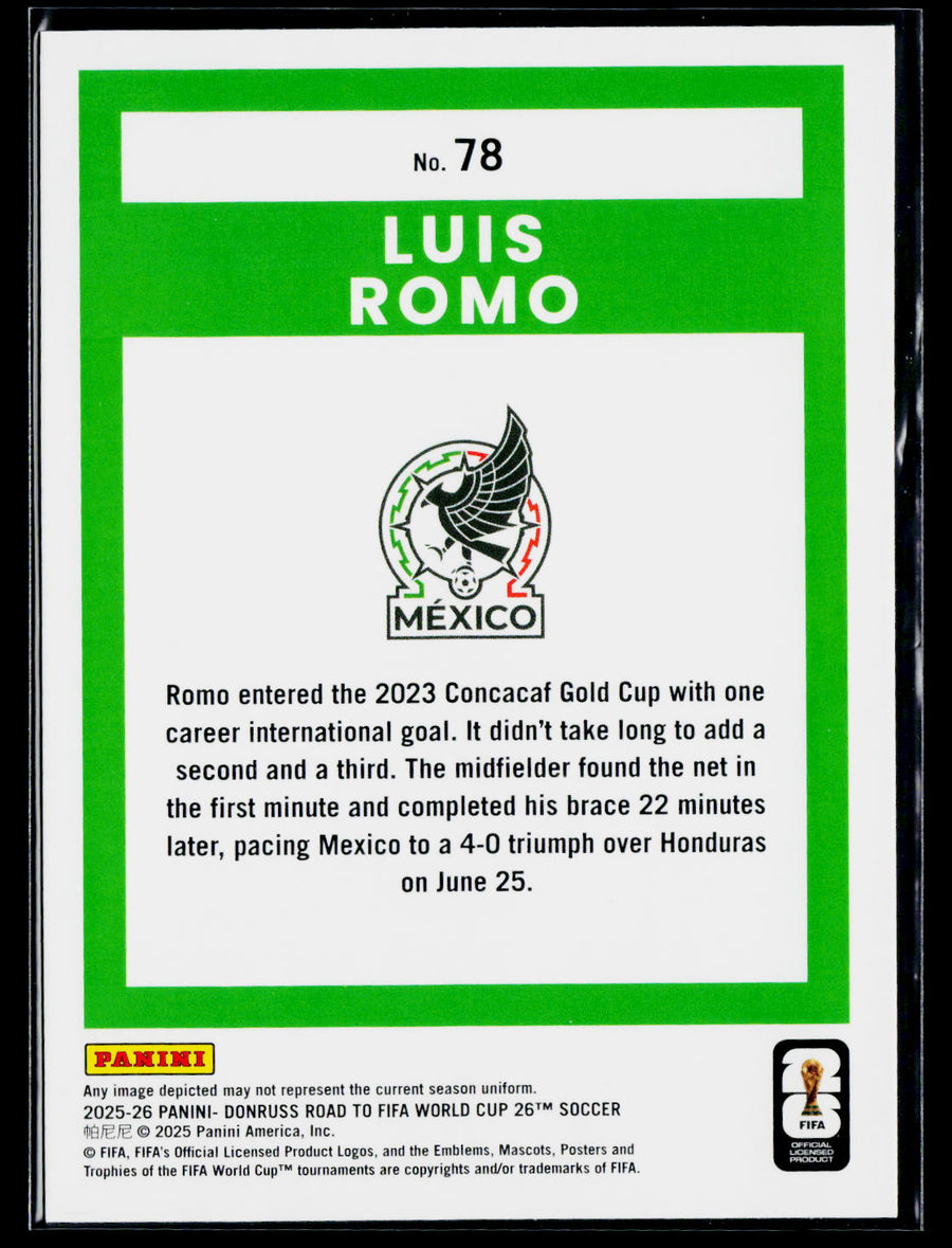 2025-26 Donruss Road to FIFA World Cup #78 Luis Romo