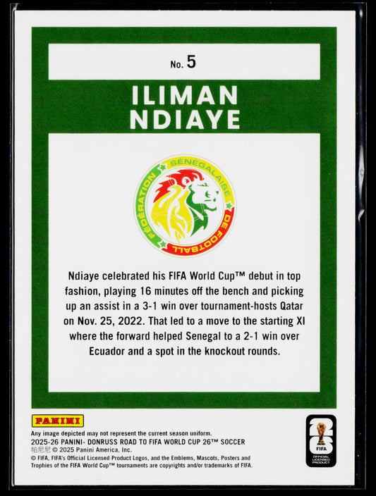 2025-26 Donruss Road to FIFA World Cup #5 Iliman Ndiaye
