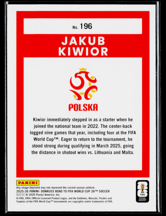 2025-26 Donruss Road to FIFA World Cup #196 Jakub Kiwior